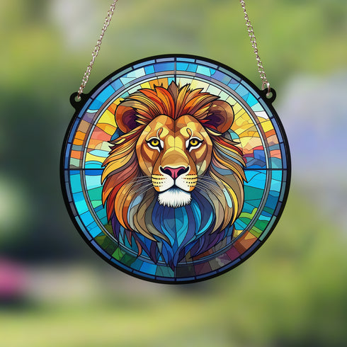 Lion Stained Glass Effect Suncatcher